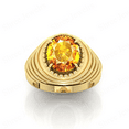 thumbnail image 2 of Shree Jewelrs Original Certified Natural Yellow Sapphire (Pukhraj) Ring - 6.00 Ratti Certified Handcrafted Ring Jupiter Ring, PANCHDHATU Gold Plated Ring for Men and Women, 2 of 5