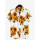 thumbnail image 1 of ALSLIAO - Camiseta hawaiana de manga corta para hombre, estilo retro, con diseño de girasoles, estilo playero, informal, holgada, color blanco, talla L, 1 of 8