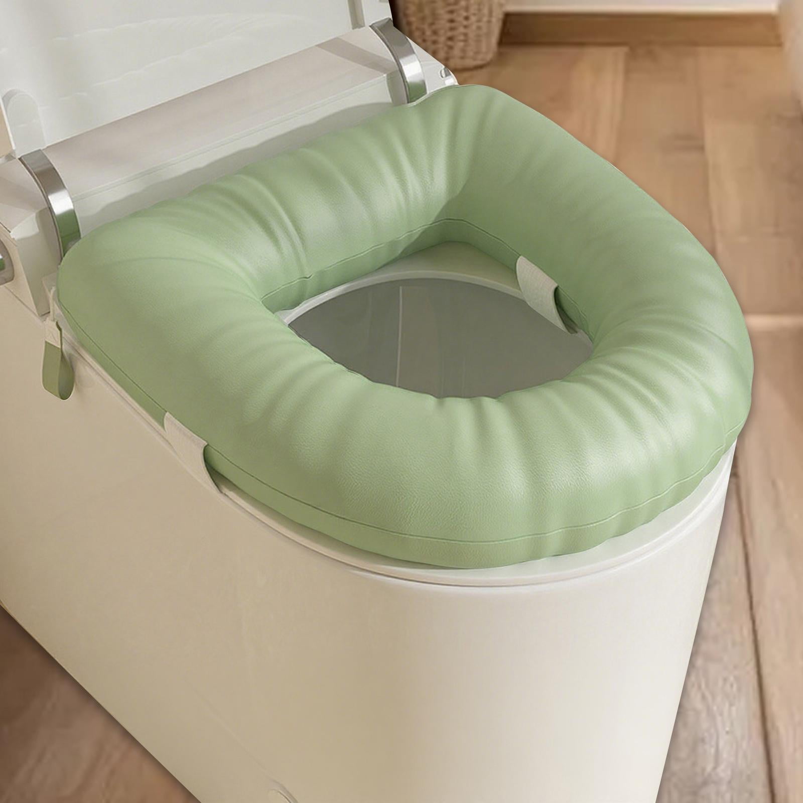 Raised Toilet Seat Support Cushion Toilet Pad Soft Padded PU Leather for Bathroom Commode Seats Elderly Aid