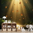 thumbnail image 7 of Wallpaper Magical Forest Butterflies Sunbeams Trees Peel and Stick Wall Murals 69"H x 96"W Removable PVC Wall Paper Self-Adhesive Wall Paintings Art Decor for Bedroom Living Room, 7 of 7