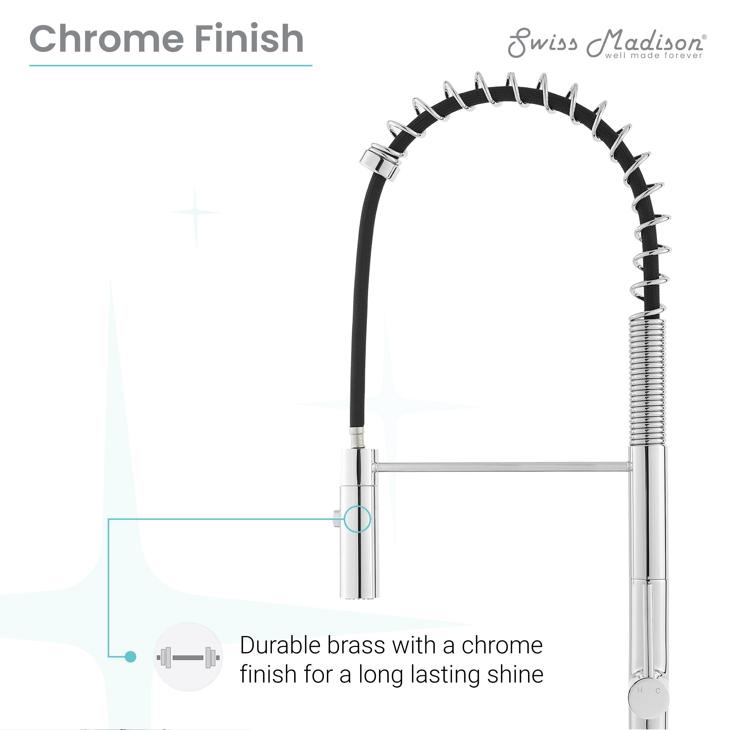 Chalet Single Handle, Pull-Down Kitchen Faucet in Chrome