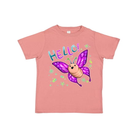 

Inktastic Cute Butterfly Says Hello Gift Toddler Boy or Toddler Girl T-Shirt