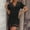 Black, variant on Mqqzkk Two Piece Sets for Women Summer Short Sleeve Hollow Out V Neck Top and Shorts Set Dressy Casual Outfits Matching Set