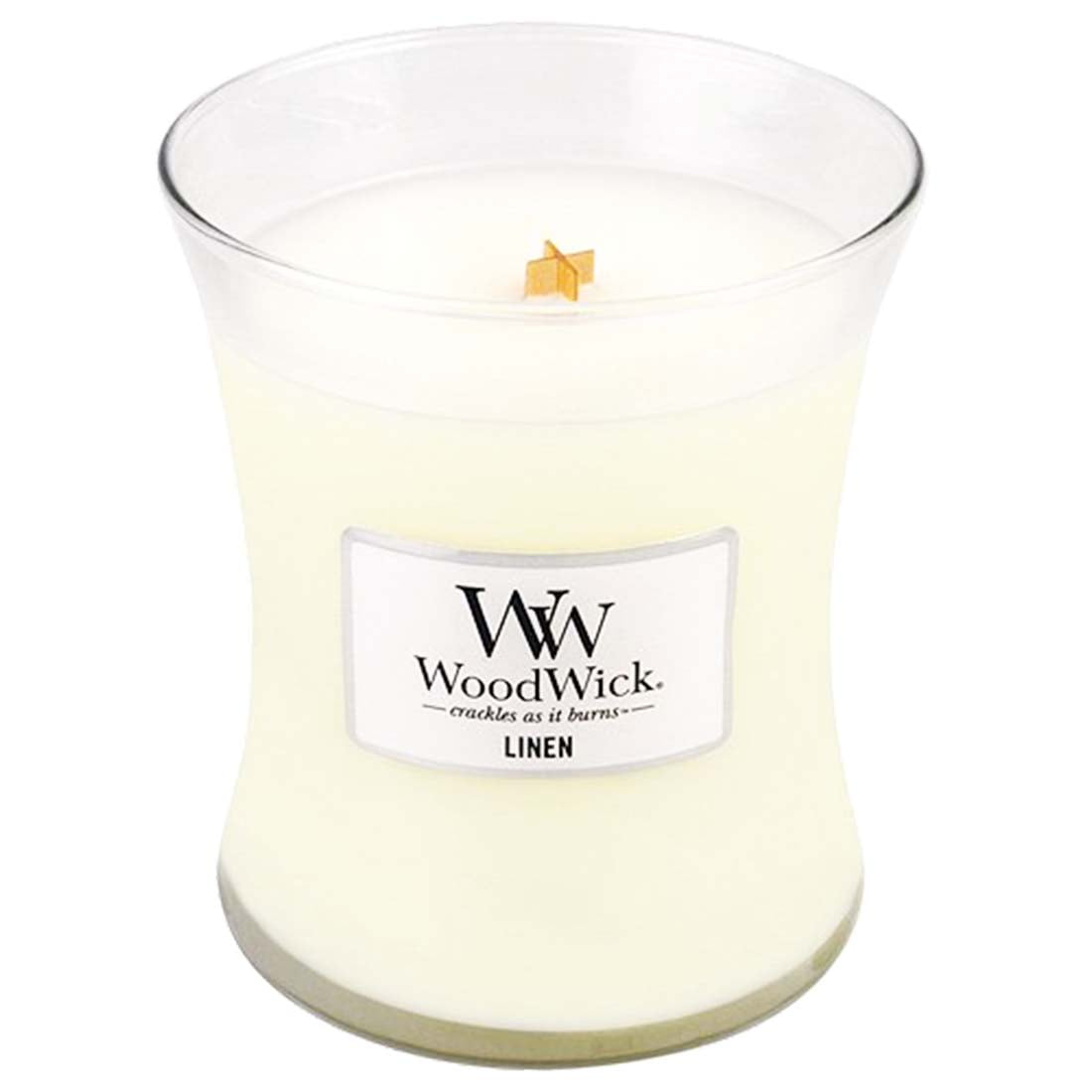 WoodWick Linen Candle, Medium 10 Ounes
