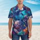 thumbnail image 2 of Fotbe Underwater Turtle Dolphin Octopus Camisa Hawaiana para Hombre Unisex – Camisa Casual de Verano con Botones de Manga Corta de Algodón y Lino,Large, 2 of 7