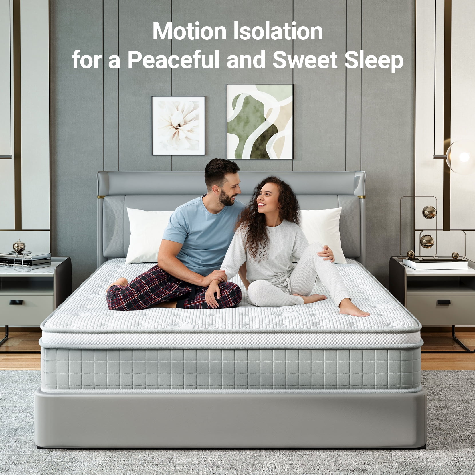 Neche 10" Queen Size Hybrid Mattress, Memory Foam & Pocket Springs, Medium Firmness, Breathable & Pressure Relieving, Individual Pocket, Single Mattress in a box, Ideal for Guest Bedrooms