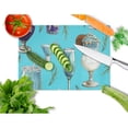 thumbnail image 2 of Caroline's Treasures Drinks and Cocktails Blue Glass Cutting Board Large, 2 of 2