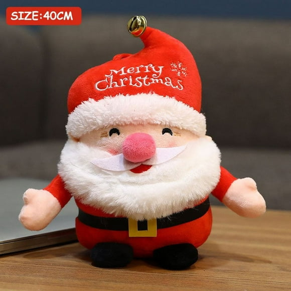 Christmas Plush Santa Claus/Elk Doll Soft Stuffed Toy Adorable Desktop Ornament Festival Holiday Gift Home Decor(Santa Claus 40cm)