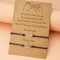thumbnail image 1 of Pulsera de pareja con tarjeta ajustable tejida con línea de cera de sol y luna de aleación simple y creativa, 1 of 6