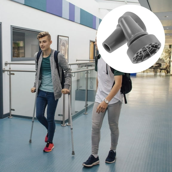 BESTYASH Replacement Crutch Pads Trekking Pole Rubber Tips Grey 2Pcs