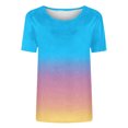 thumbnail image 4 of Taqqpue Womens Summer Tops Gradient Short Sleeve Round Neck Basic T Shirts Loose Fit Blouses, 4 of 4