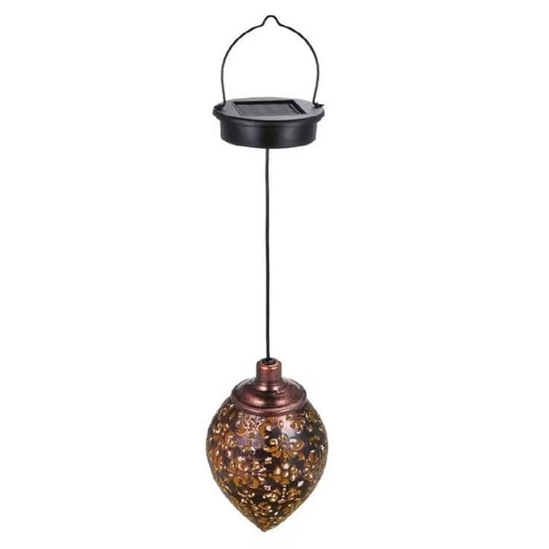 Farol solar decorativo, luces colgantes únicas para exteriores, lámpara de metal alimentada por energía solar para un tiempo de funcionamiento prolongado, diseño impermeable para decoración de patio