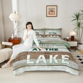 thumbnail image 4 of Feelyou Rustic Lake House Full Size Comforter Sets, Hunting and Fishing Bedding Comforter Set, Farmhouse Adventure Reversible Bedding Sets, Breathable Home Decor, 3 Pieces, 4 of 8