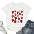 thumbnail image 4 of VILOVE Women Strawberry Cute Graphic T-Shirts Fruit Shirts Strawberries Print Cottagecore Clothing T-shirt Crew Neck Garden Tee Tops, 4 of 8