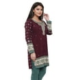 thumbnail image 2 of Maple Clothing Short Kurtis Women's Indian Tunics Crepe Tops (Maroon, XXL), 2 of 6