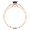 thumbnail image 4 of 1 ct Oval Cut Simulated Blue Sapphire Solitaire Engagement Ring for Women in 18K Rose Gold, 4 of 5