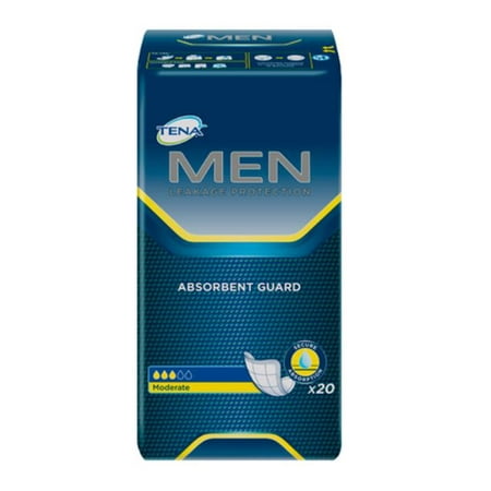 TENA Men Moderate Absorbency Bladder Control Pad 50600 One Size Fits Most Pack of 20,