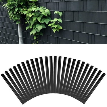 BUZIFU 24 PCS PVC Privacy Strips Universal Privacy Screen Clamping Strips Bars for Attaching, Anthracite Clamping Rails Mounting Clips for Privacy Protection, Black