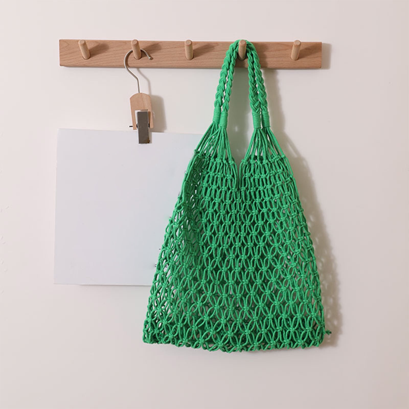 Specollect Clearance 2Pcs Crochet Backpack Flap Drawstring Shoulders Bag Summer Beach Woven Tote Bag, Straw Rattan Raffia Bucket Bag, Handmade Basket Handbag