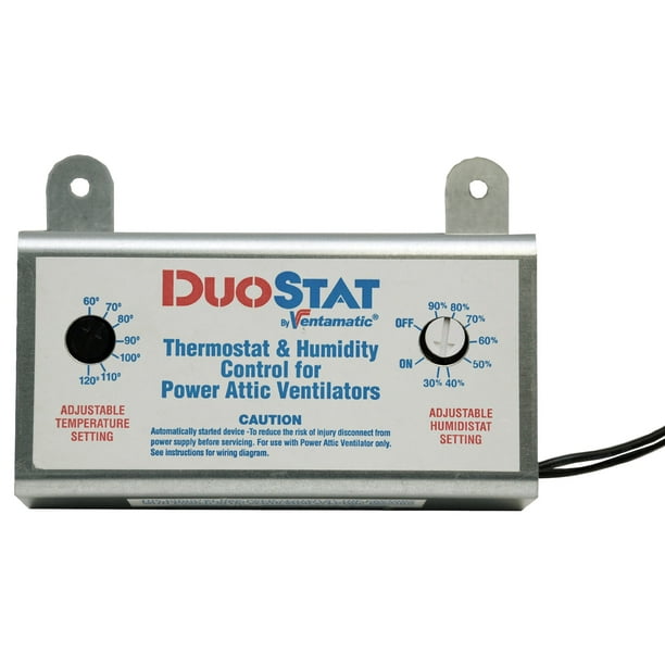 Ventamatic XXDUOSTAT Adjustable Dual Thermostat/Humidistat Control for