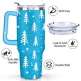 thumbnail image 3 of Blue White Christmas Tree 40 Oz Tumbler with Handle Lid and Straw Stainless Steel Double Walled Vacuum Insulated Cup Merry Christmas Gifts Tumbler for Women Men Friends Outdoor Indoor, 3 of 6