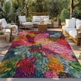 thumbnail image 2 of Colorful Dahlia Outdoor Rug 3x5 Ft - Reversible Patio Rug Outdoor Camping Rugs, Spring Flowers Modern Abstract Art Washable Indoor Outdoor Area Rugs, Non-Slip Outdoor Carpet Runner for Deck/Porch, 2 of 8