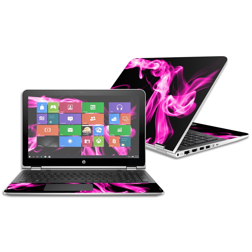 Skin Decal Wrap for HP Pavilion x360 15.6" (2016) Pink Flames