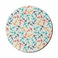 thumbnail image 1 of Anchor Mouse Pad for Computers, Anchor Shape in Lines Tropics Getaway Ship Cruise Transport Repeating Tile, Round Non-Slip Thick Rubber Modern Mousepad, 8" Round, Beige Multicolor, by Ambesonne, 1 of 2