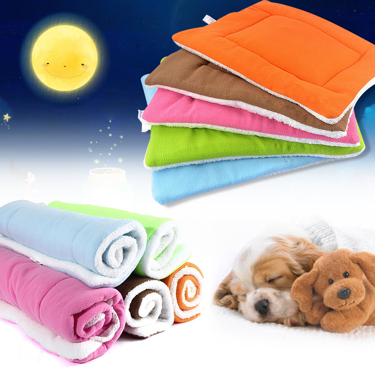 Pet Bed Cushion Mat Pad Dog Cat Kennel Crate Warm Cozy Soft Blanket S M L XL US 