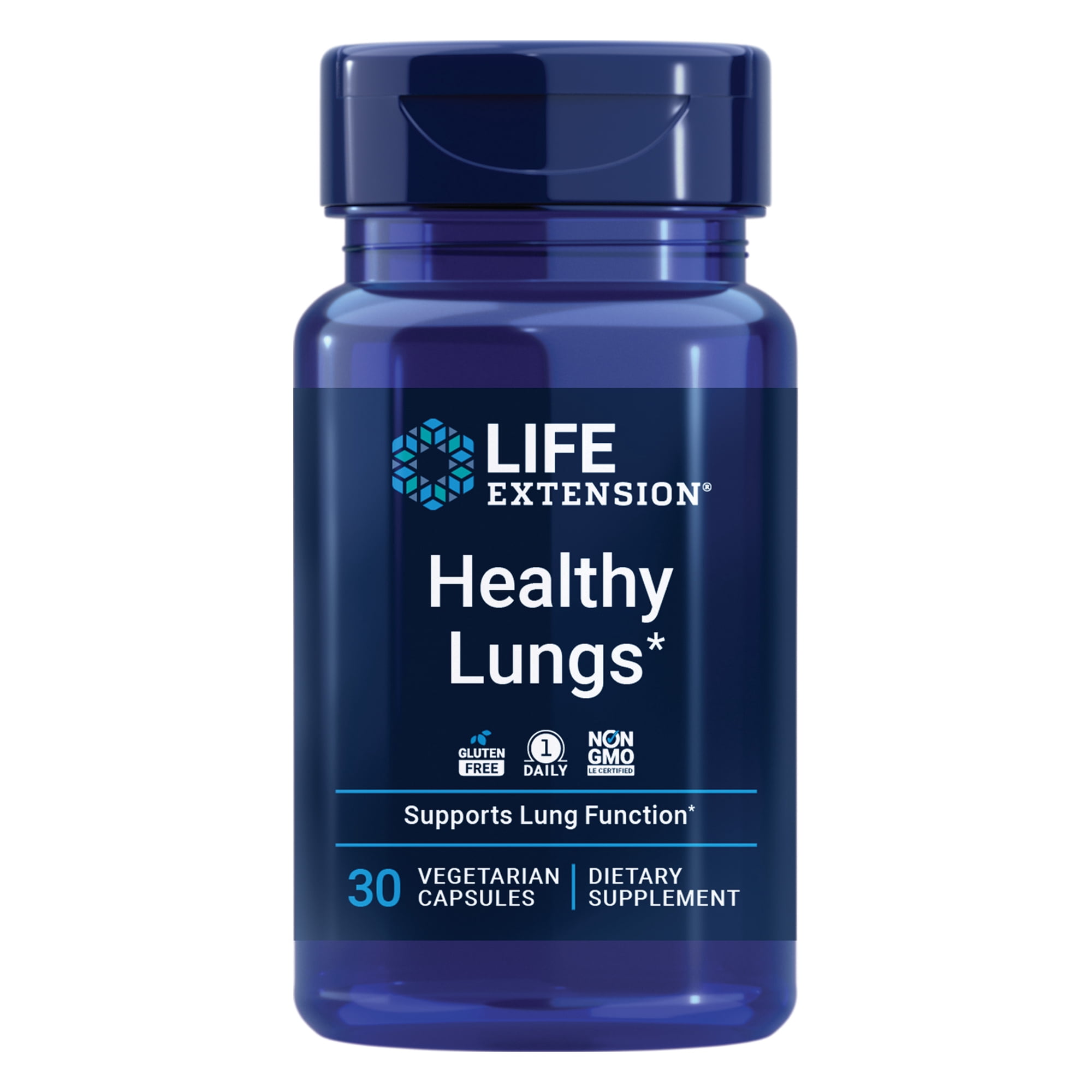Life Extension Healthy Lungs – Lung Support Supplement - Helps Maintain Lung & Breathing Health with Boswellia, Bael, Saffron, Andrographolide - Gluten-Free, Once Daily - 30 Vegetarian Capsules