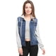 thumbnail image 1 of Día de San Patricio Chaqueta Vaquera Con Capucha Y Cordones En Capas Para Mujer Con Bolsillos Azul oscuro XXL, 1 of 5