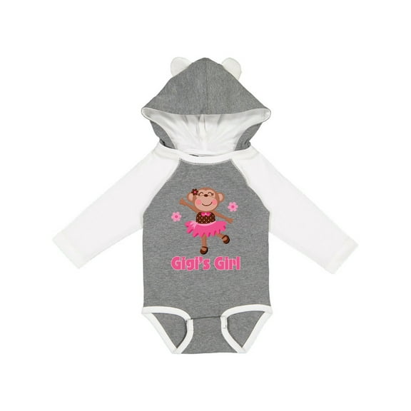 Inktastic Gigi's Girl Monkey Girls Long Sleeve Baby Bodysuit