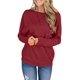 thumbnail image 2 of Sudadera informal de cuello redondo de color puro para mujer$ Camiseta informal de cuello redondo de color puro de otoño$Top informal de cuello redondo de otoño para mujer Fokelyi HMHZ1849-8, 2 of 5