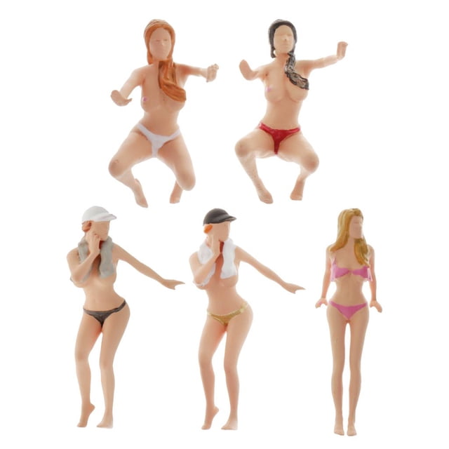 5Pcs Simulation Miniature Beauties Female Figures Figurine for 1/64 Models Diorama Layout Accessories Colorful Characters perfke Figuras en miniatura