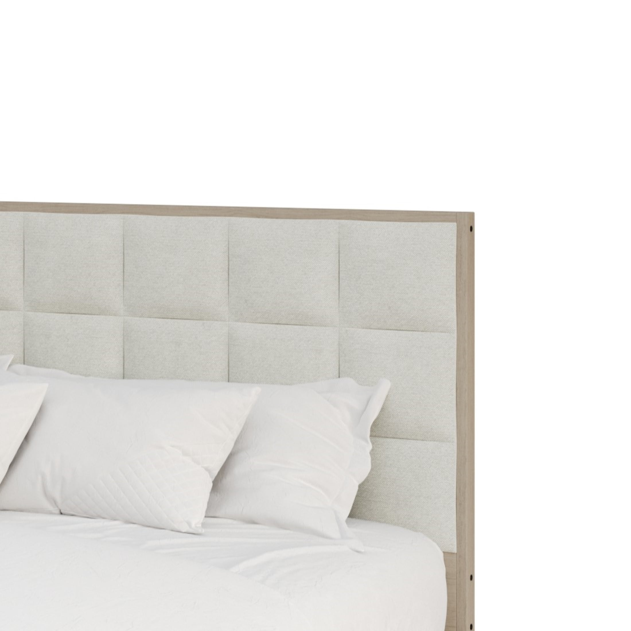 Castle Place Modern Wooden Queen Platform Bed, Antique Grey