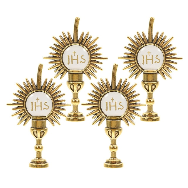 4 alfileres de solapa de primera comunión, alfileres de corbata de cáliz dorado, broche religioso católico de la Santa Comunión para mujeres, niñas y niños.