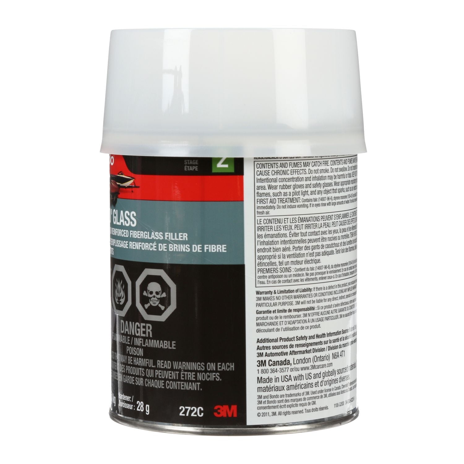 Bondo® Bondo-Glass® Reinforced Filler, 272C, 1 qt (0.95 l)