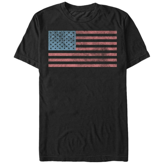 Men's Lost Gods Fourth of July  Classic American Flag  Graphic Tee Black 2X Large