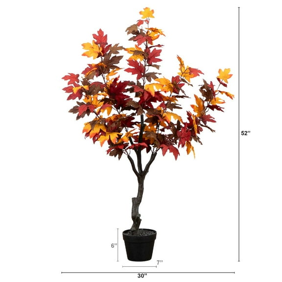 Nearly Natural 52in. Autumn Smoky Maple Artificial Fall Tree