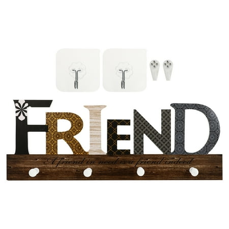 

1pc Letter Modeling Wall Hangers Wooden Wall Storage Hooks Practical Wall Hooks