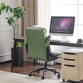 thumbnail image 4 of Fusion Rolling Ergonomic Office Desk Chair with Padded Flip-up Arms, 360° Swivel High Back Executive Computer Task Chair with Wheels for Game,Home Small Space, Study Room, Reading Room,Pu Green, 4 of 9
