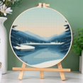 thumbnail image 3 of Landscape Winter Snow Lake and Trees DIY Stamped Cross Stitch Kits Easy for Beginners with Hoop 11CT Counted Embroidery Needlepoint Crafts Arts for Handmade Enthusiasts and Home Decor 30x30cm(6), 3 of 8