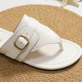 thumbnail image 4 of Wensltd Women's Sandals Trendy Open Toe Sandals Plus Size Flat Soft Sole Lightweight for Spring Summer Dressy Sandals White, 4 of 9