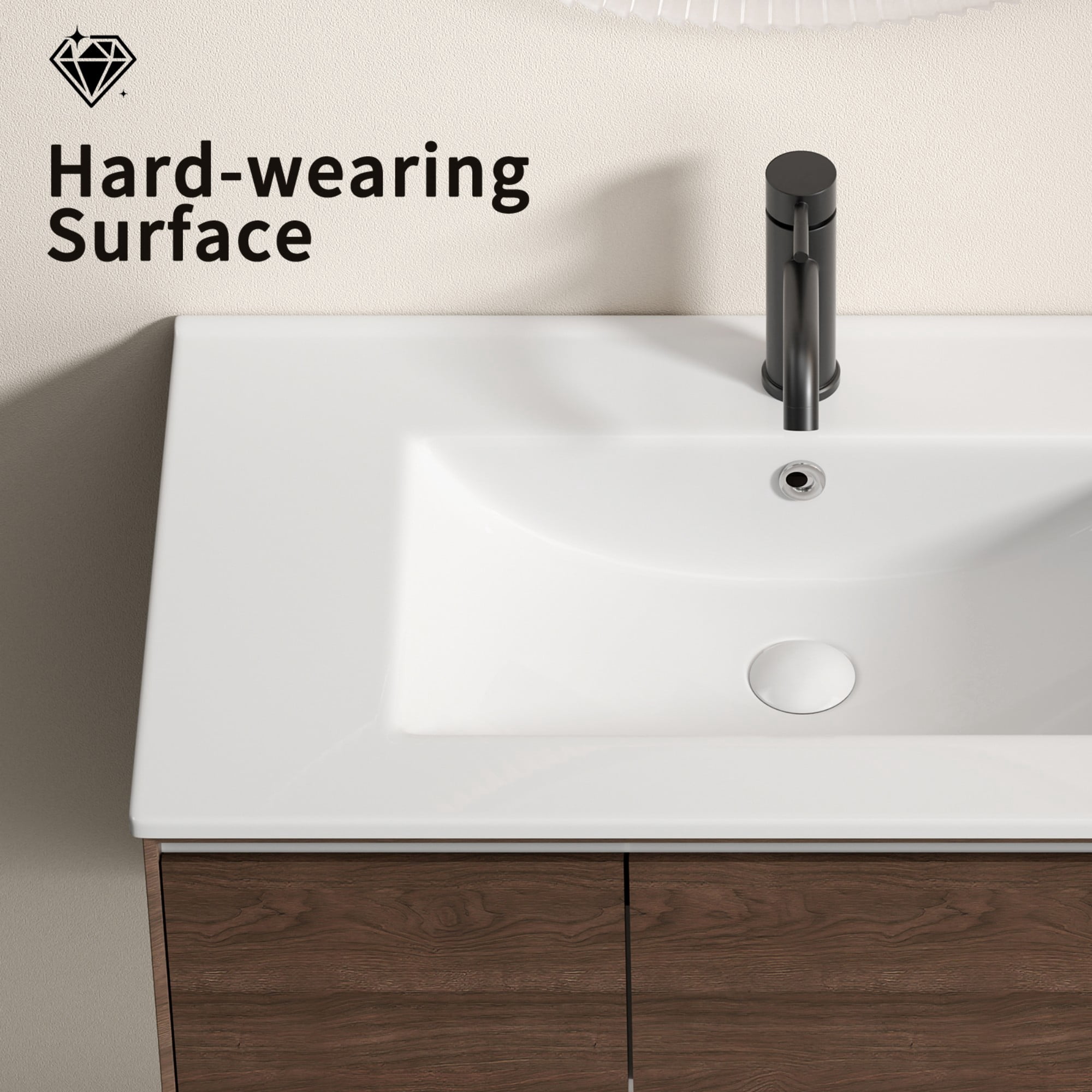24 inch Bathroom Vessel Sink, Ceramic Bathroom Vanity Sink Top with Overflow,White