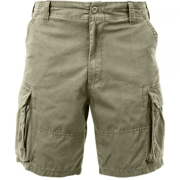 Khaki Vintage Paratrooper Style Cargo Shorts