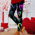 thumbnail image 2 of Fsqjgq Valentine's Day Leggings for Women Colorful Love Heart Print Yoga Pants Seamless Running Tights High Waist Workout Leggings L, 2 of 4