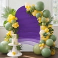 thumbnail image 2 of Arch Covers, Purple Waves Arch Covers Stretchy Backdrop 6.6'x3.3', Ombre Abstract Art Gradient Modern Spandex Fitted Round Top Chiara Arches Backdrop Cover for Wedding Party Birthday Banquet, 2 of 9