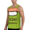 thumbnail image 2 of Fotbe Fresh Sushi Pattern Men's Quick Dry Workout Tank Top Gym Muscle Tee Fitness Bodybuilding Sleeveless T Shirt Breathable Workout Shirt-4X-Large, 2 of 9