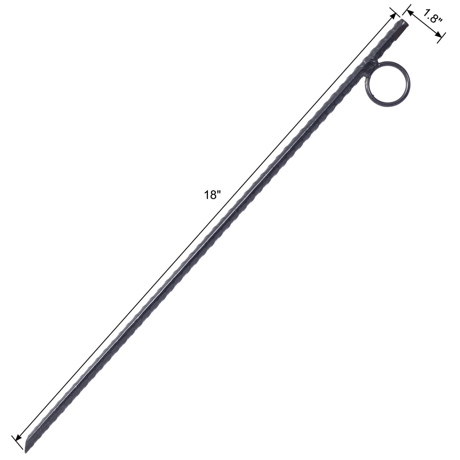 Rebar stake with loop 8pcs Grip Rebar 3/8x 18 Inch Steel Durable Heavy Duty Tent Canopy Ground Stakes with Angled Ends and 1 Inch Loops for Campsites and Canopies,