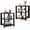 Black, variant on WoofPaw 3-Tier Side Table Set of 2, 16'' Square Wooden Sofa Couch End Table with Open Storage Shelves, Modern Bedside Night Stand for Bedroom Living Room Small Spaces (Black)
